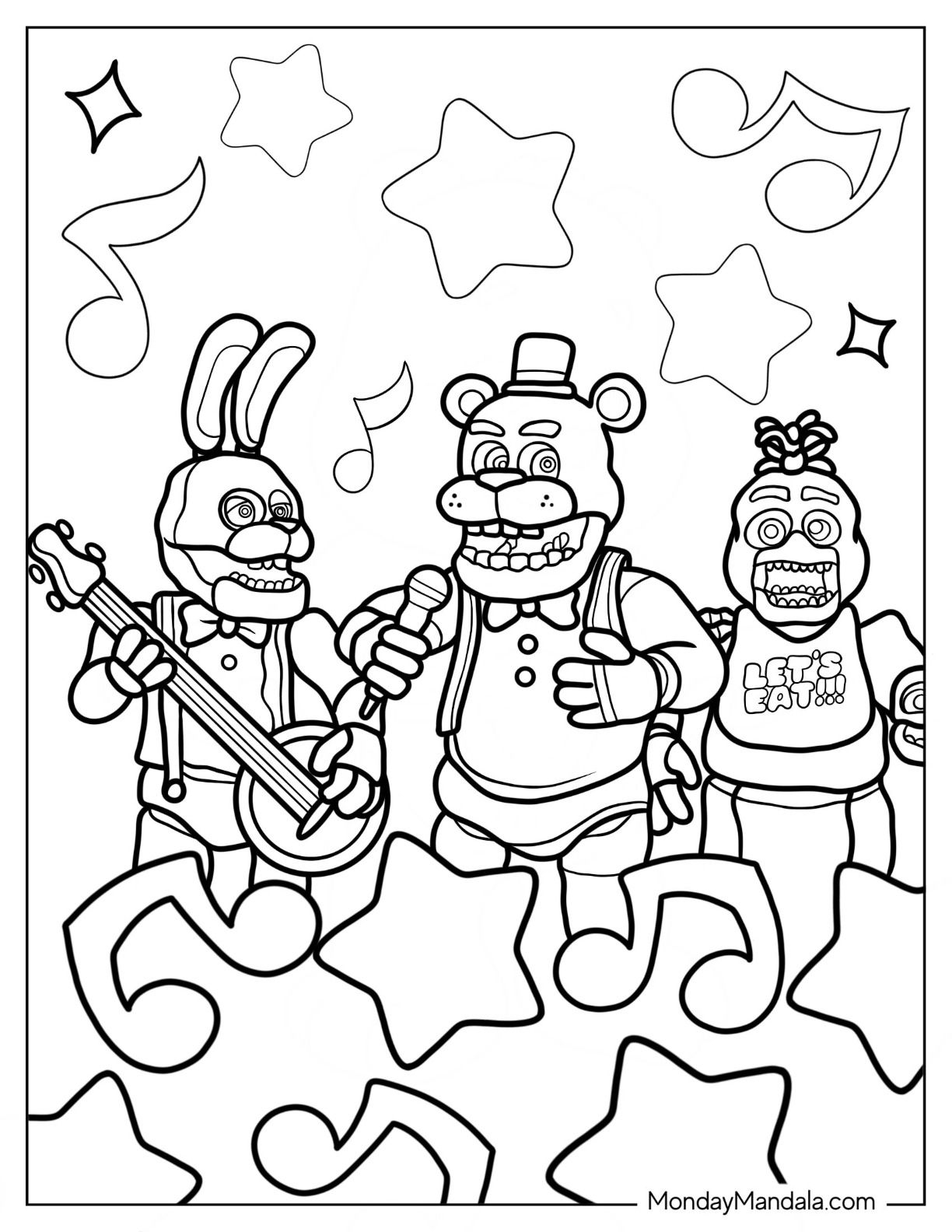 Five Nights Of Freddy Printable Coloring Pages Dev onallcylinders
