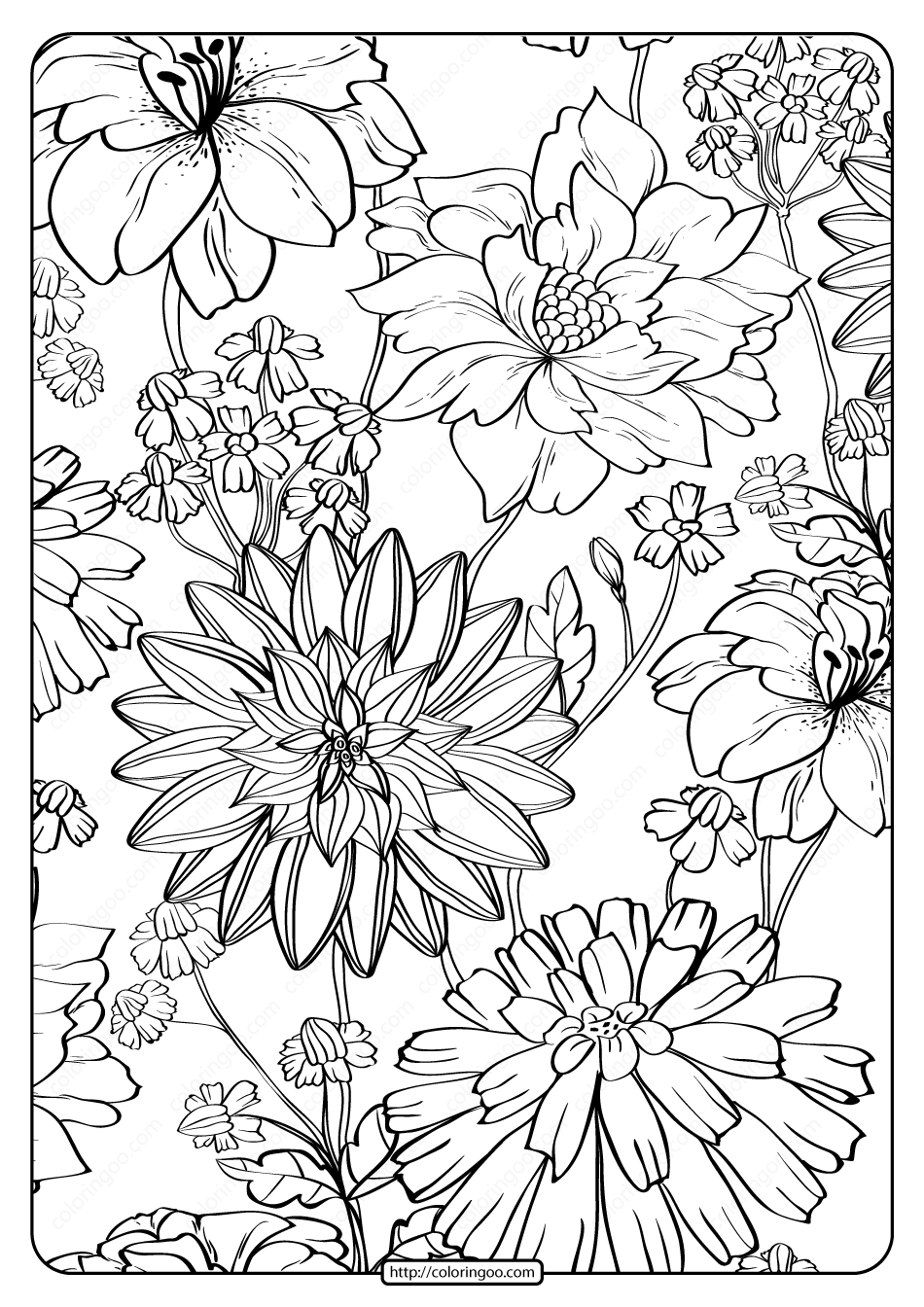 free printable floral coloring pages