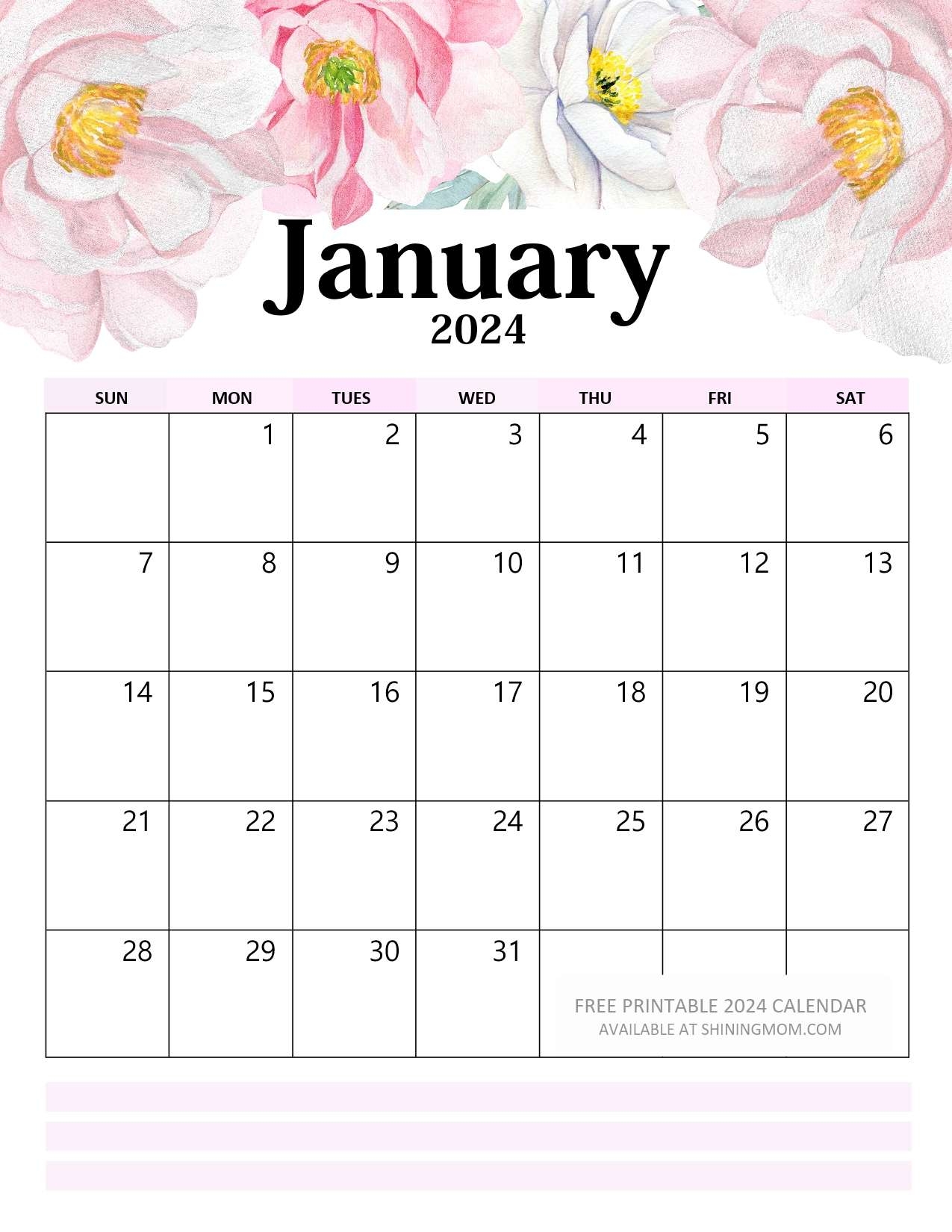Floral Printable Calendar 2025 D Kelsey Miller