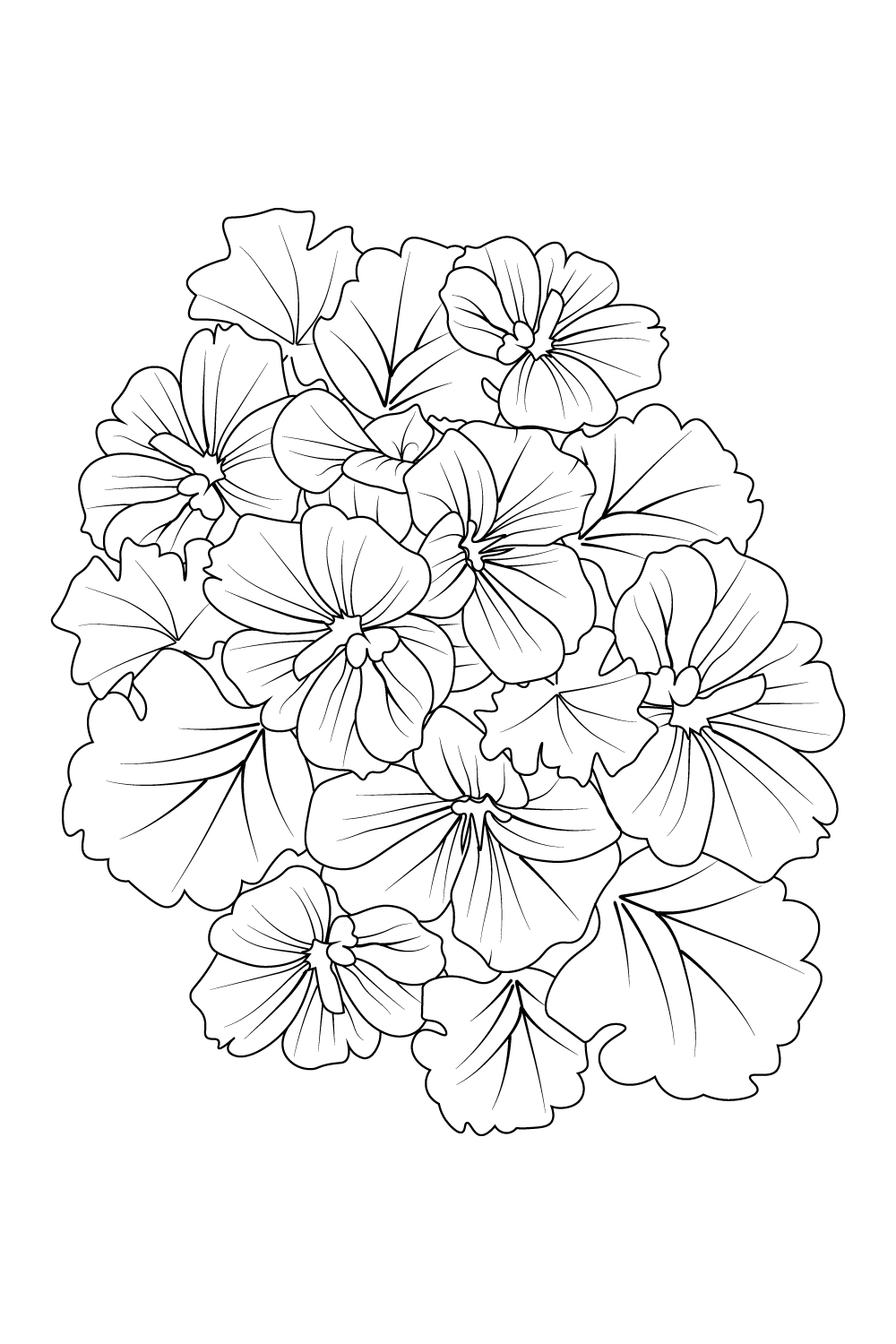 Flower Cluster Drawing Easy Flower Coloring Pages Cute Flower Coloring 