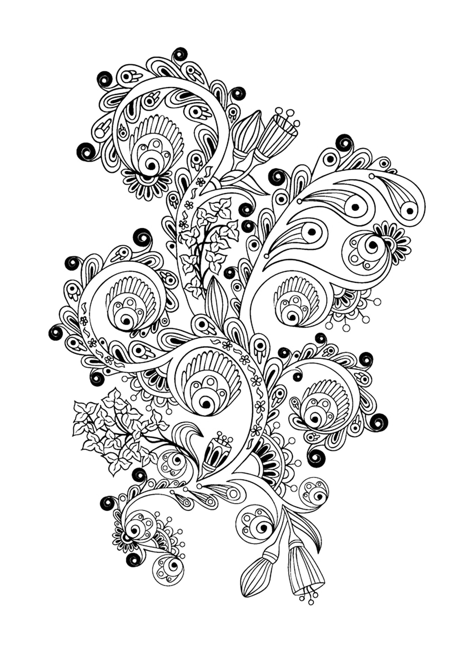 flower coloring pages for adults