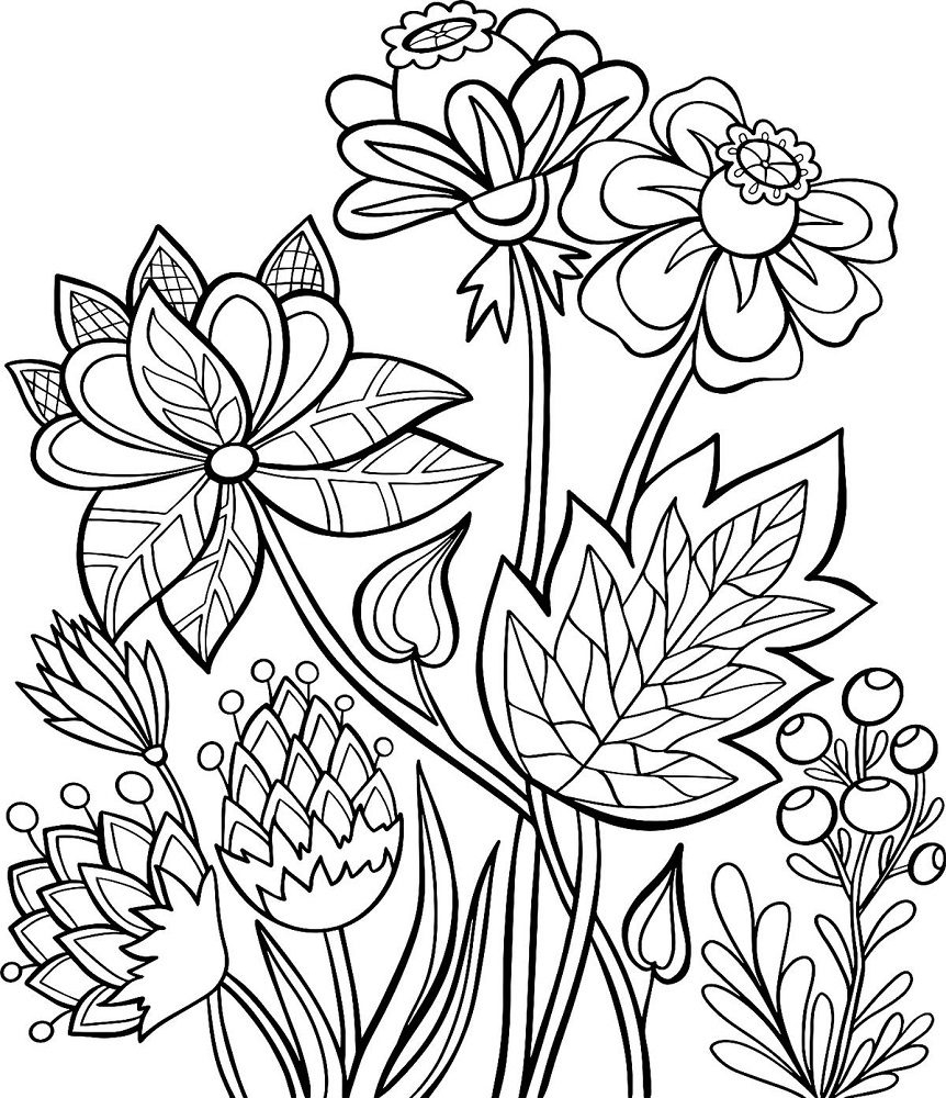 printable flower coloring pages