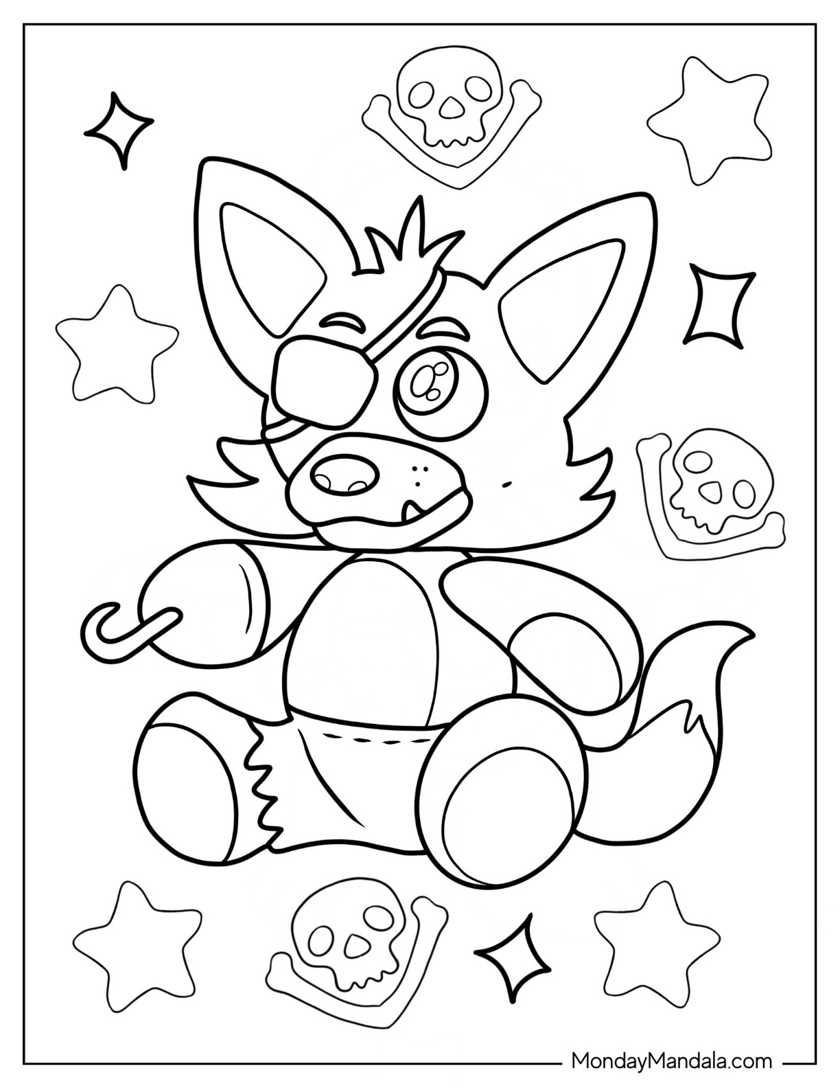 five nights at Freddy's coloring pages foxy five nights at Freddy's coloring pages foxy