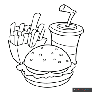 Food Coloring Page Easy Drawing Guides