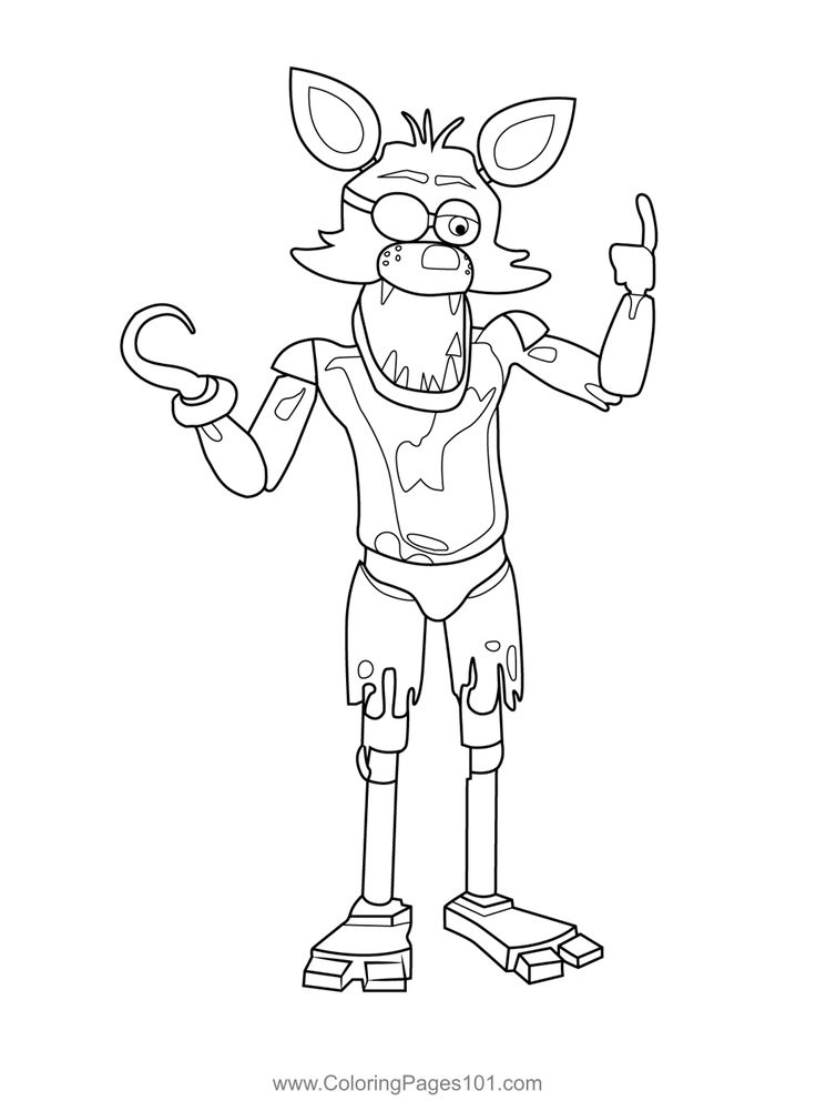 Foxy FNAF Coloring Page For Kids Free Five Nights At Freddy 39 s Foxy FNAF Coloring Page For Kids Free Five Nights At Freddy 39 s