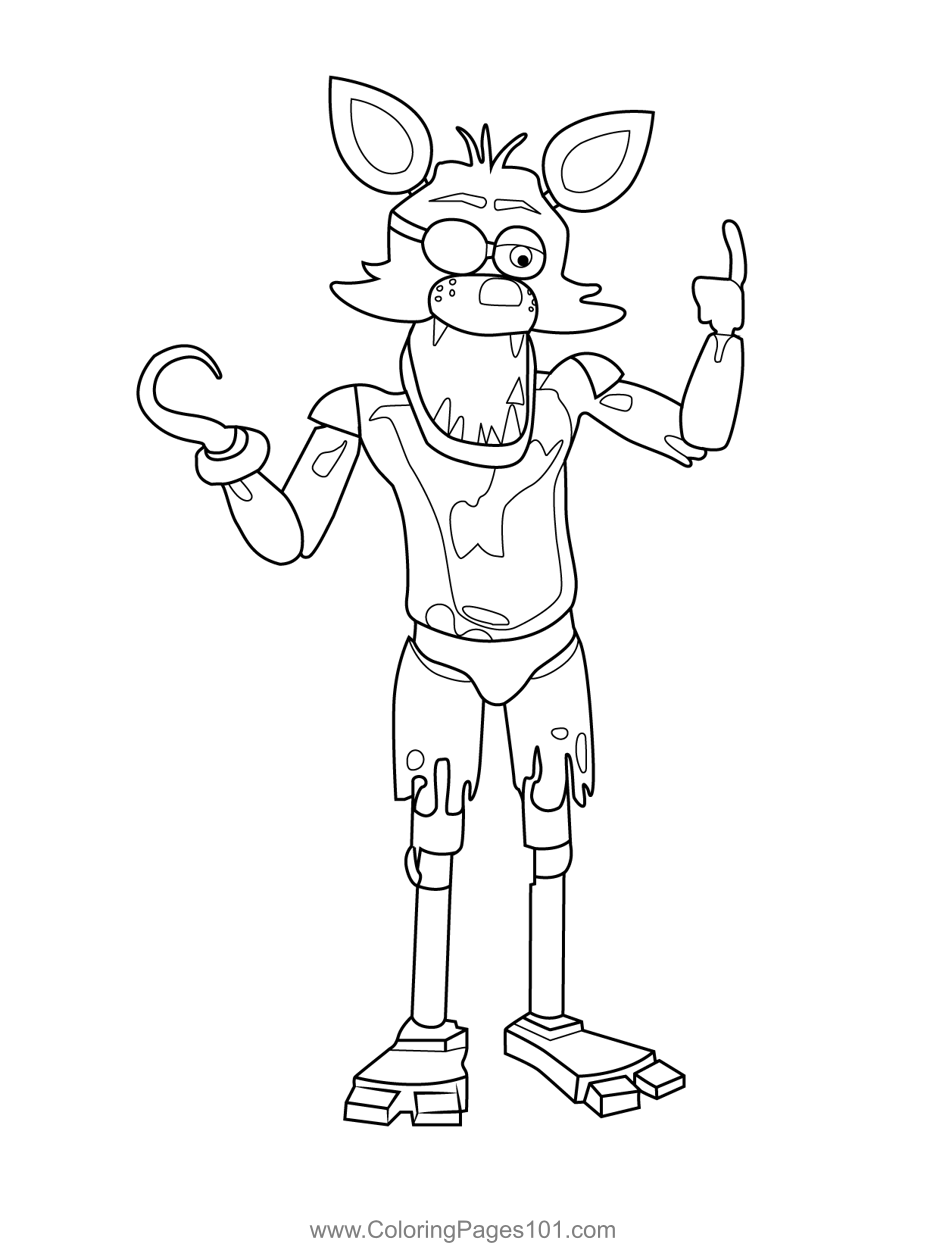 Foxy FNAF Coloring Page For Kids Free Five Nights At Freddy 39 s Foxy FNAF Coloring Page For Kids Free Five Nights At Freddy 39 s