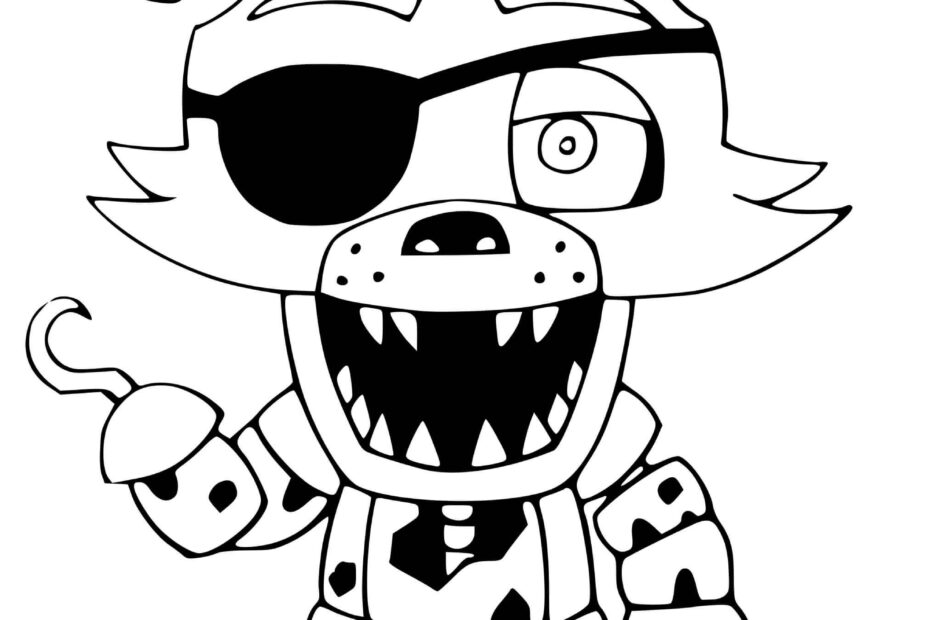 Foxy FNAF Coloring Page Printable