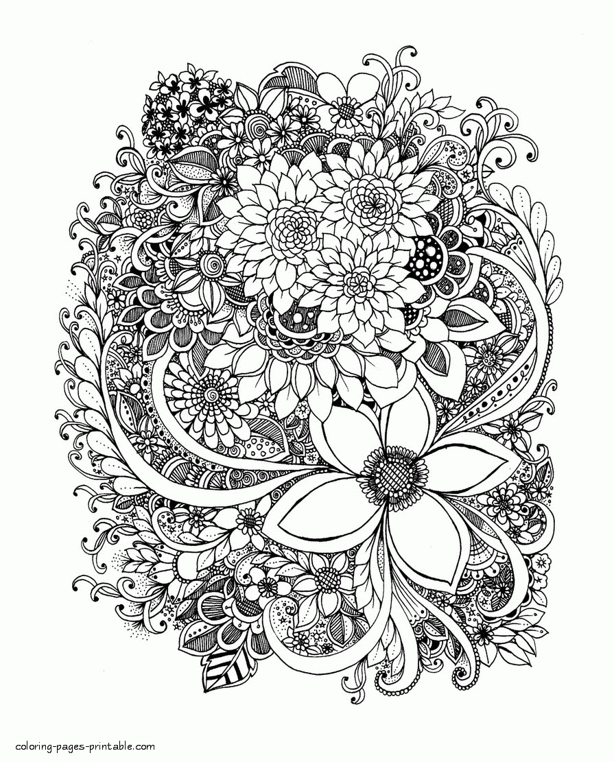 Free Adult Coloring Pages Flowers COLORING PAGES PRINTABLE COM Free Adult Coloring Pages Flowers COLORING PAGES PRINTABLE COM