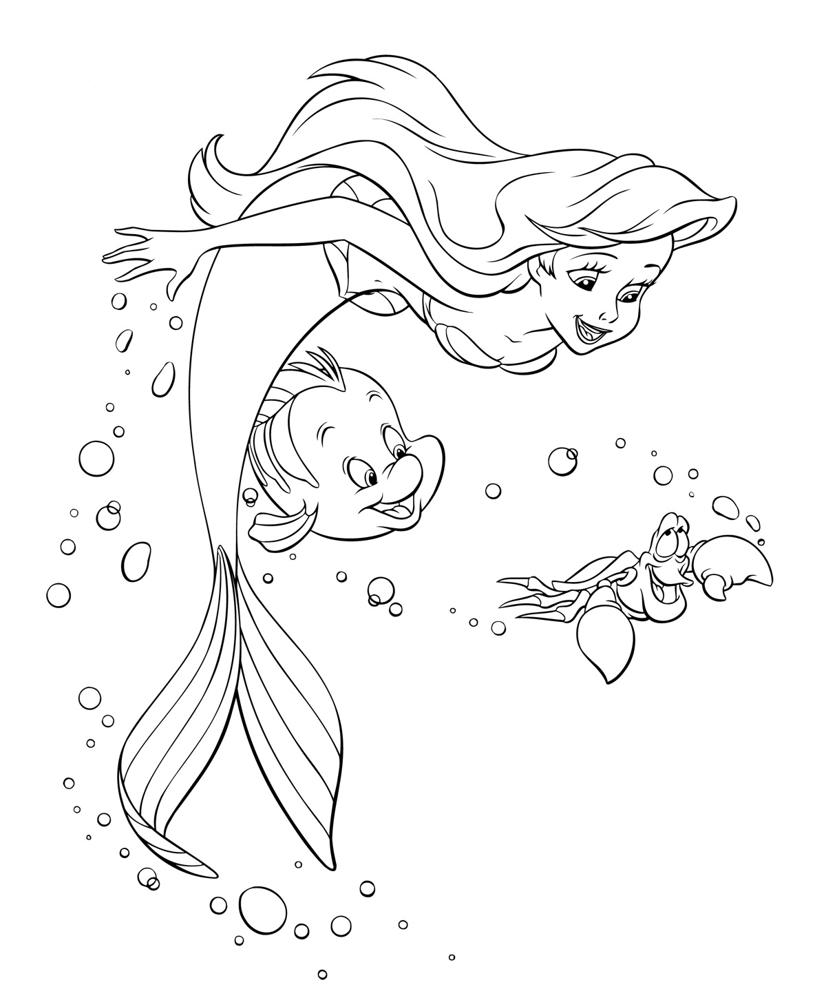 free coloring page of ariel free coloring page of ariel