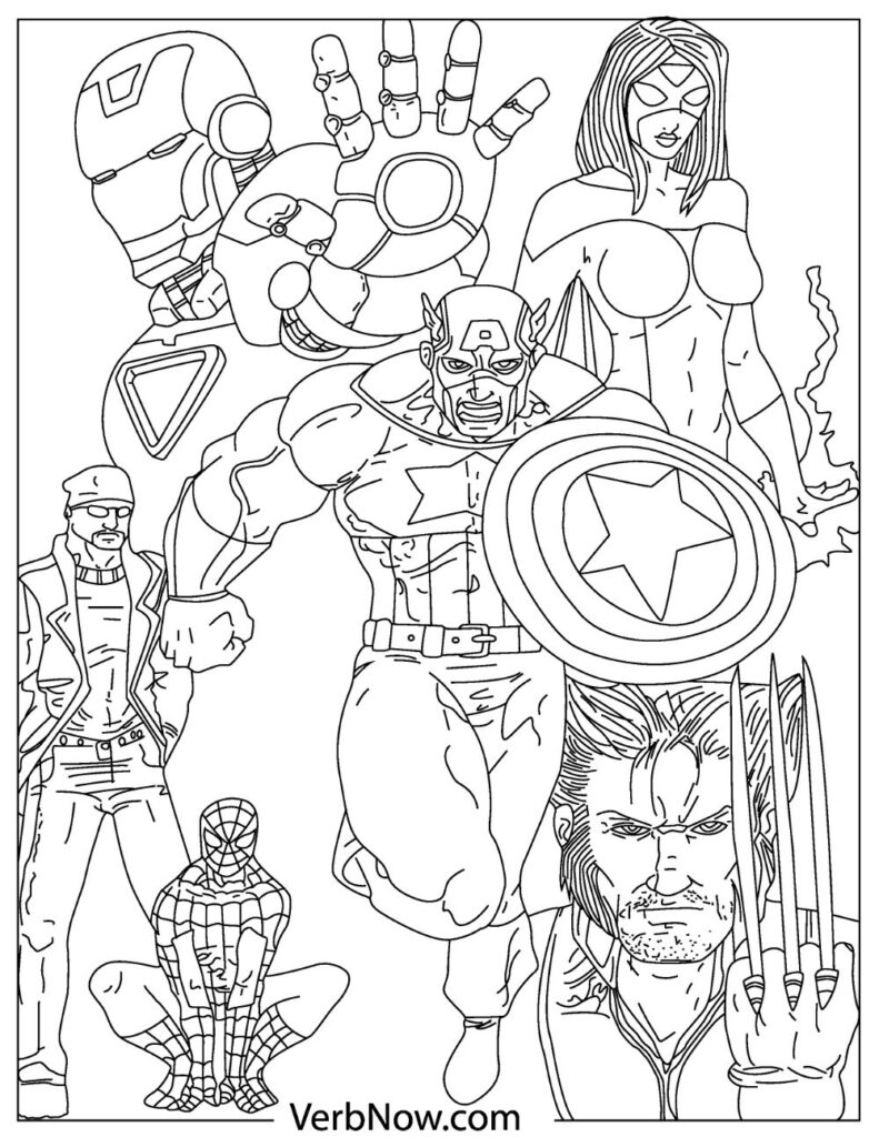 Free AVENGERS Coloring Pages Your Kids Will Love Download PDFs VerbNow