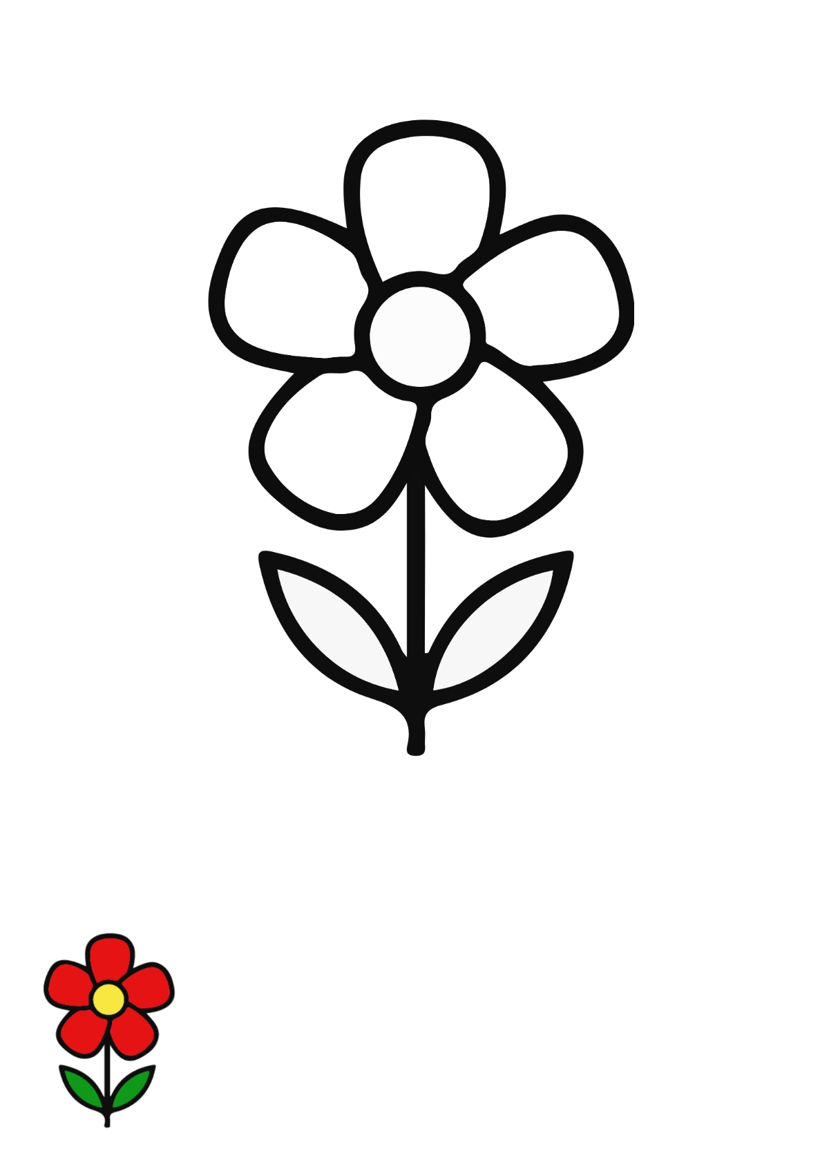 Free Basic Flower Coloring Page Template To Edit Online