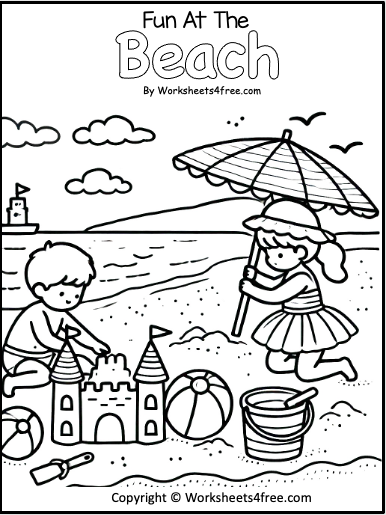 Free Beach Coloring Page Worksheets4Free