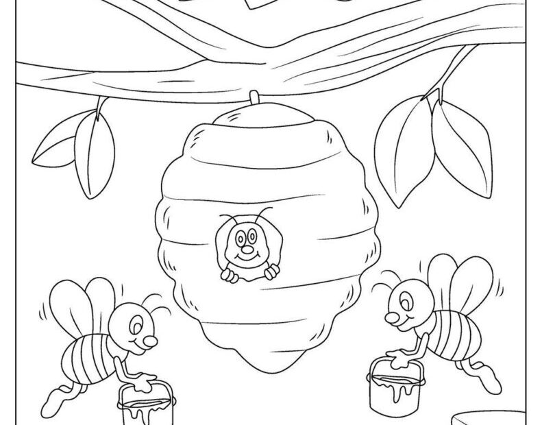 Free BEE Coloring Pages Book For Download Printable PDF VerbNow