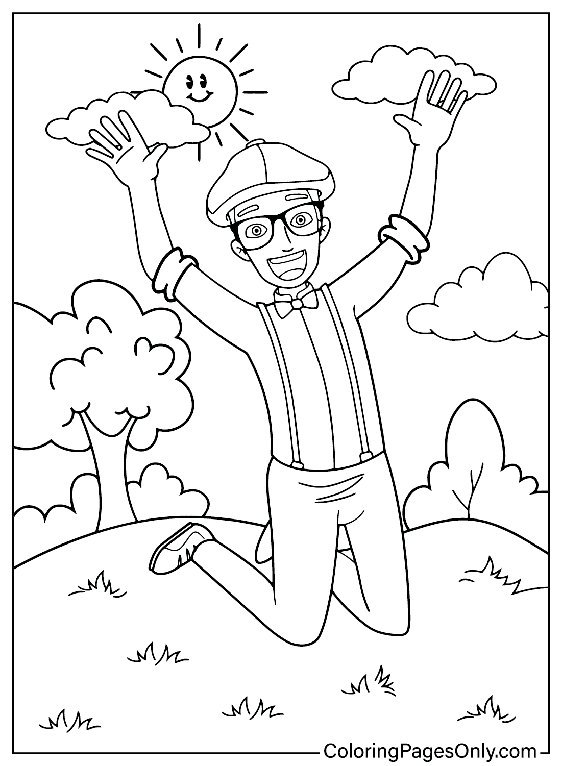 Free Blippi Coloring Page Free Printable Coloring Pages