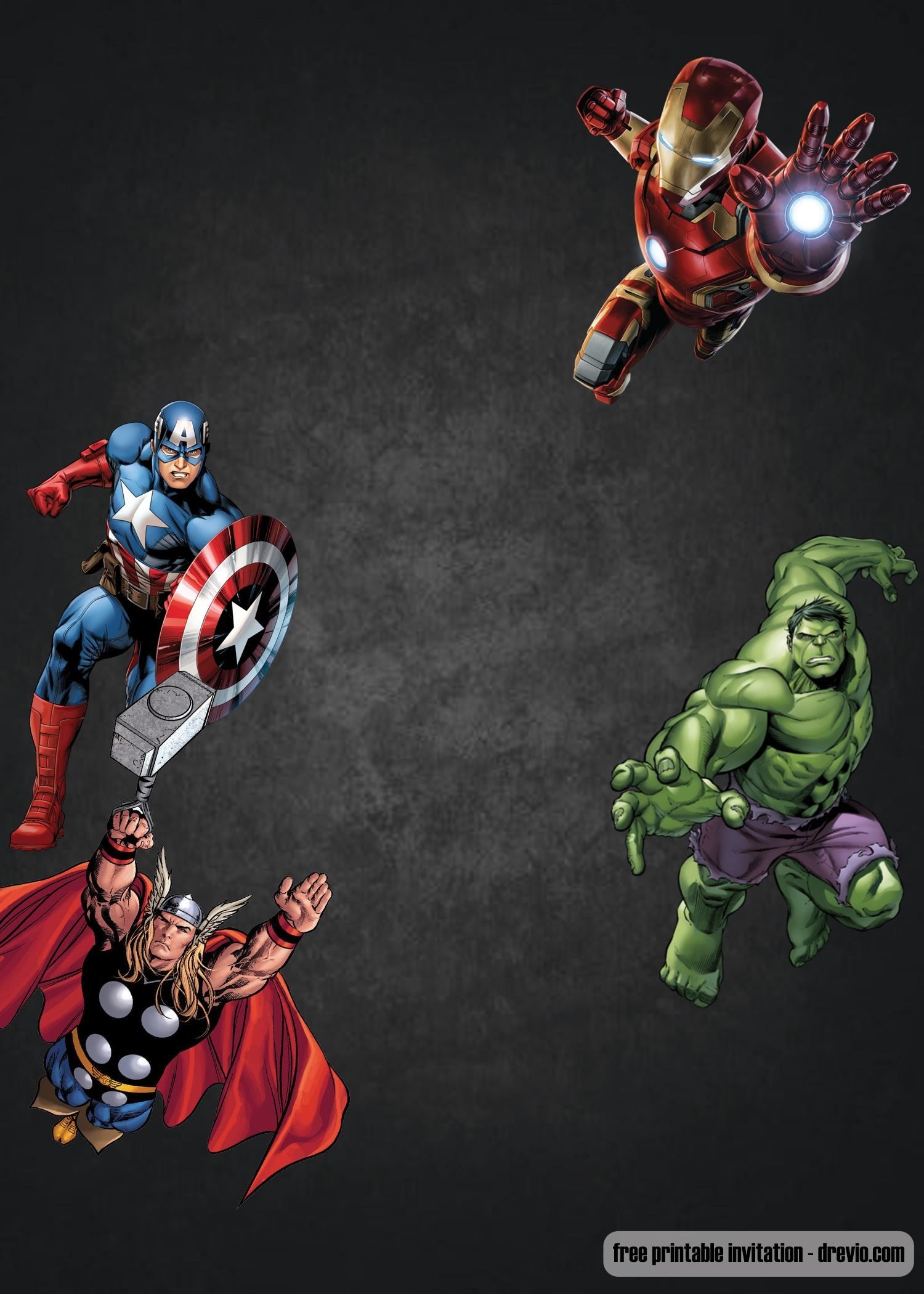 Free Chalkboard Avenger Birthday Invitation Template Artofit