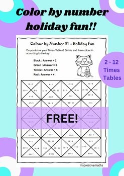 Free Color By Number Division By My Creative Maths TPT