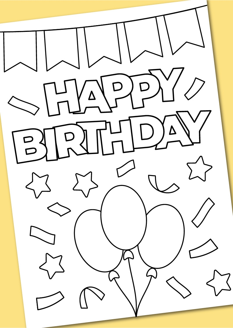 Free Colorable Printable Birthday Cards Free Colorable Printable Birthday Cards