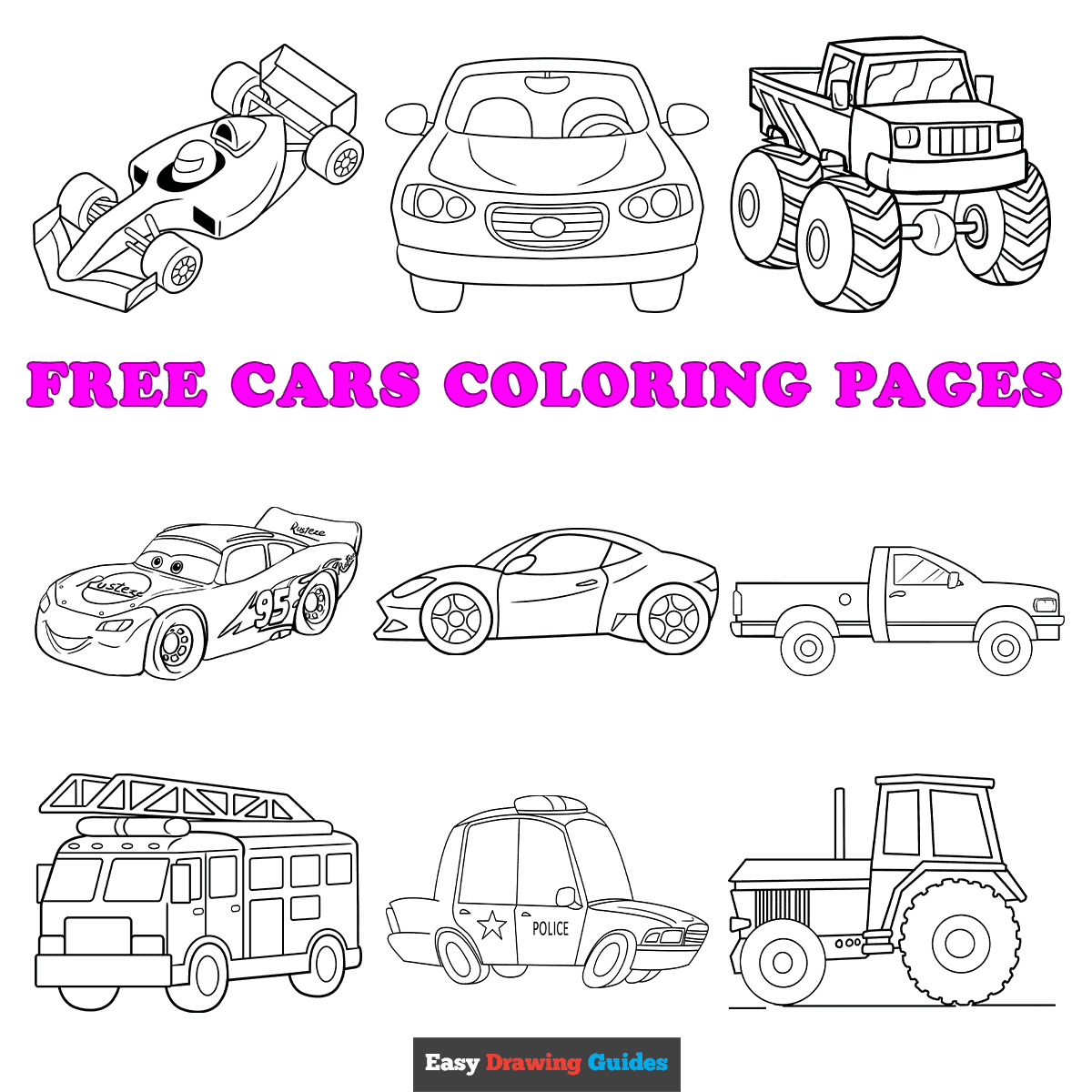 cars coloring sheet printable