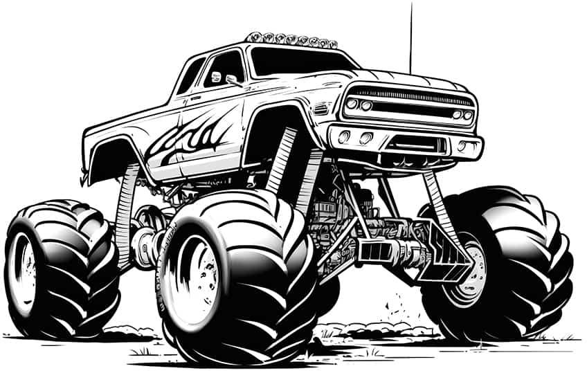 free coloring pages for kids monster trucks