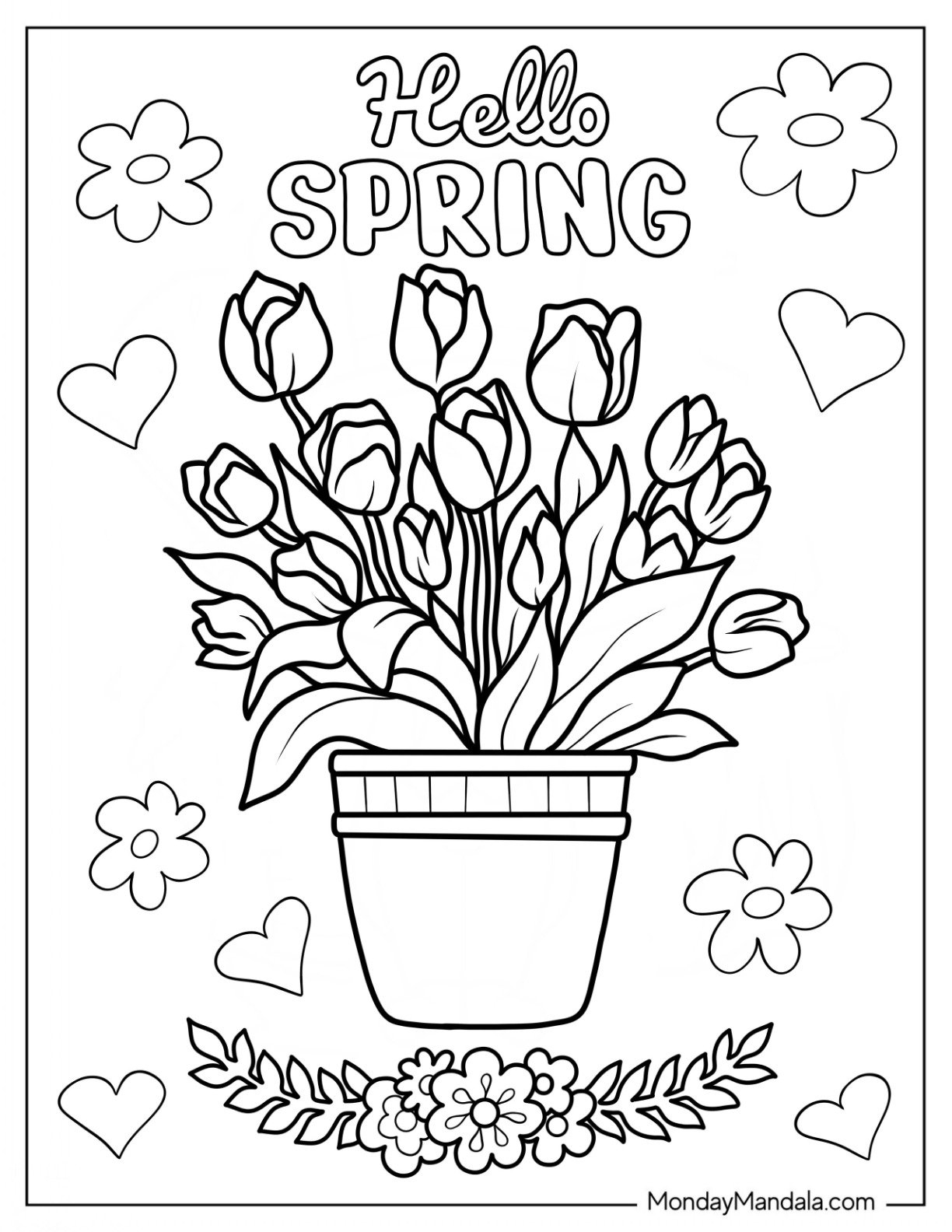 spring coloring printables free