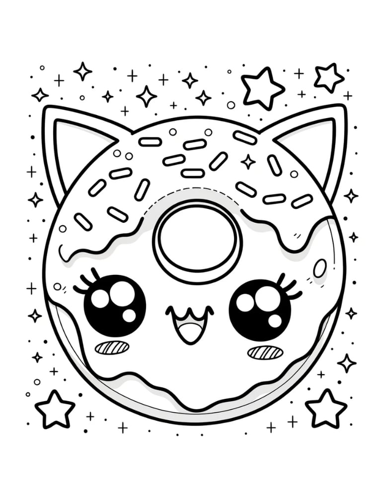 donut coloring image donut coloring image