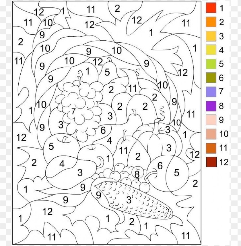 Free Download HD PNG Color By Number Coloring Pages For Adults PNG 