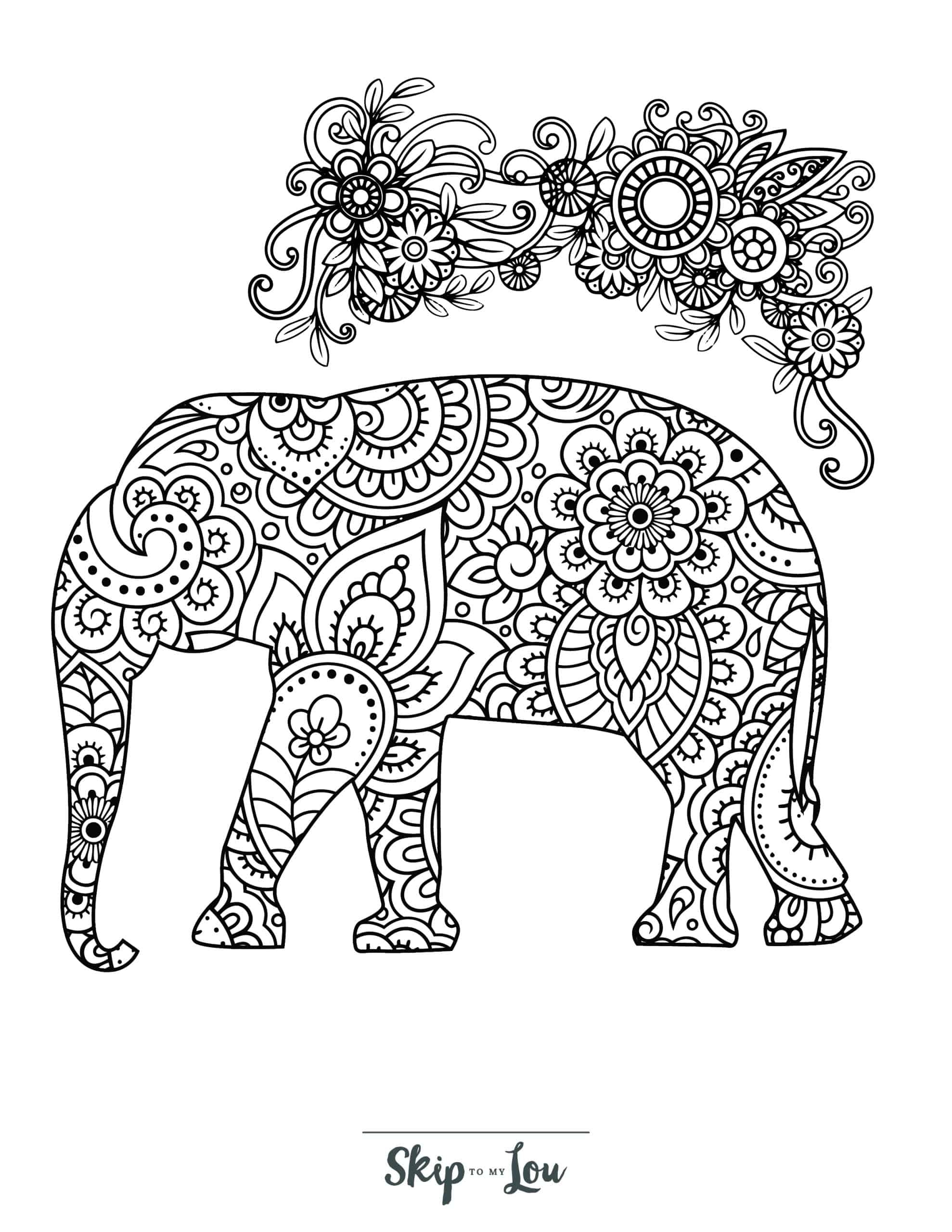 Free Elephant Coloring Pages With Full Book Skip To My Lou