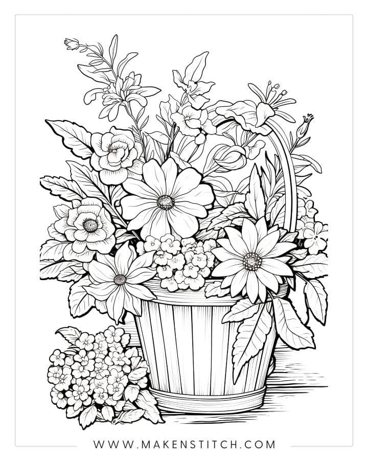 Free Flower Coloring Pages For Kids And Adults In 2025 Spring 