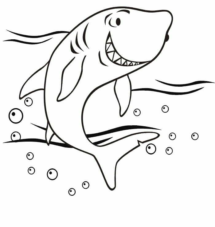 shark to color and print