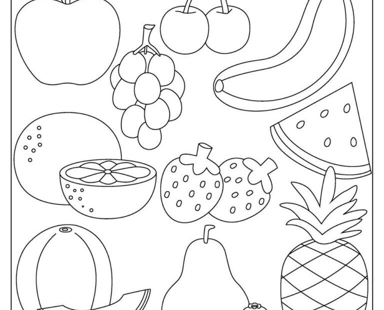 Free FRUIT Coloring Pages For Download Printable PDF
