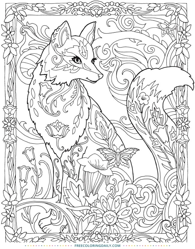 Free Gorgeous Fox Coloring Free Coloring Daily Free Gorgeous Fox Coloring Free Coloring Daily