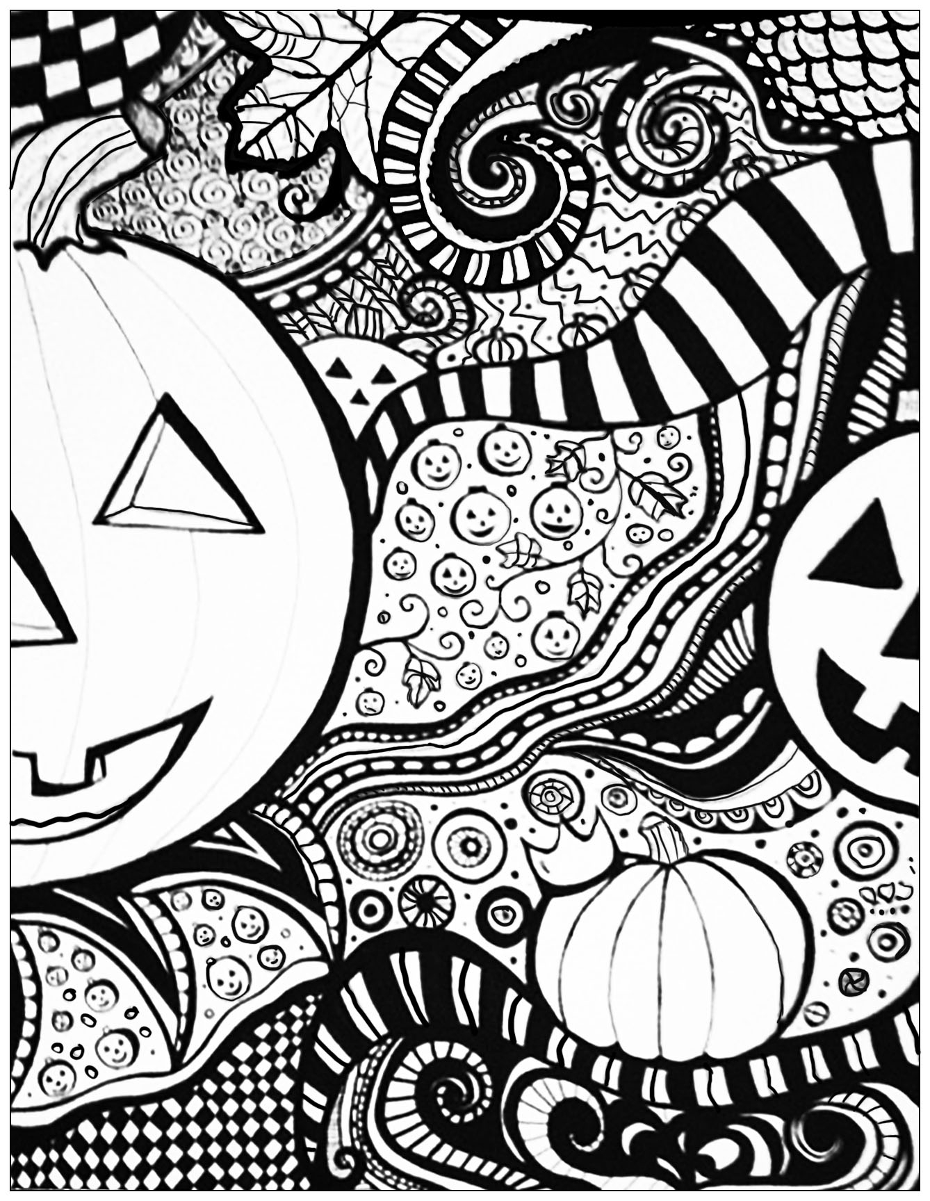 adult halloween color pages