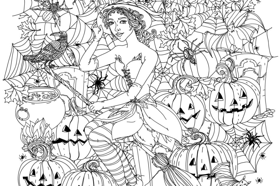Free Halloween Colouring Pages For Adults Free Coloring Sheet