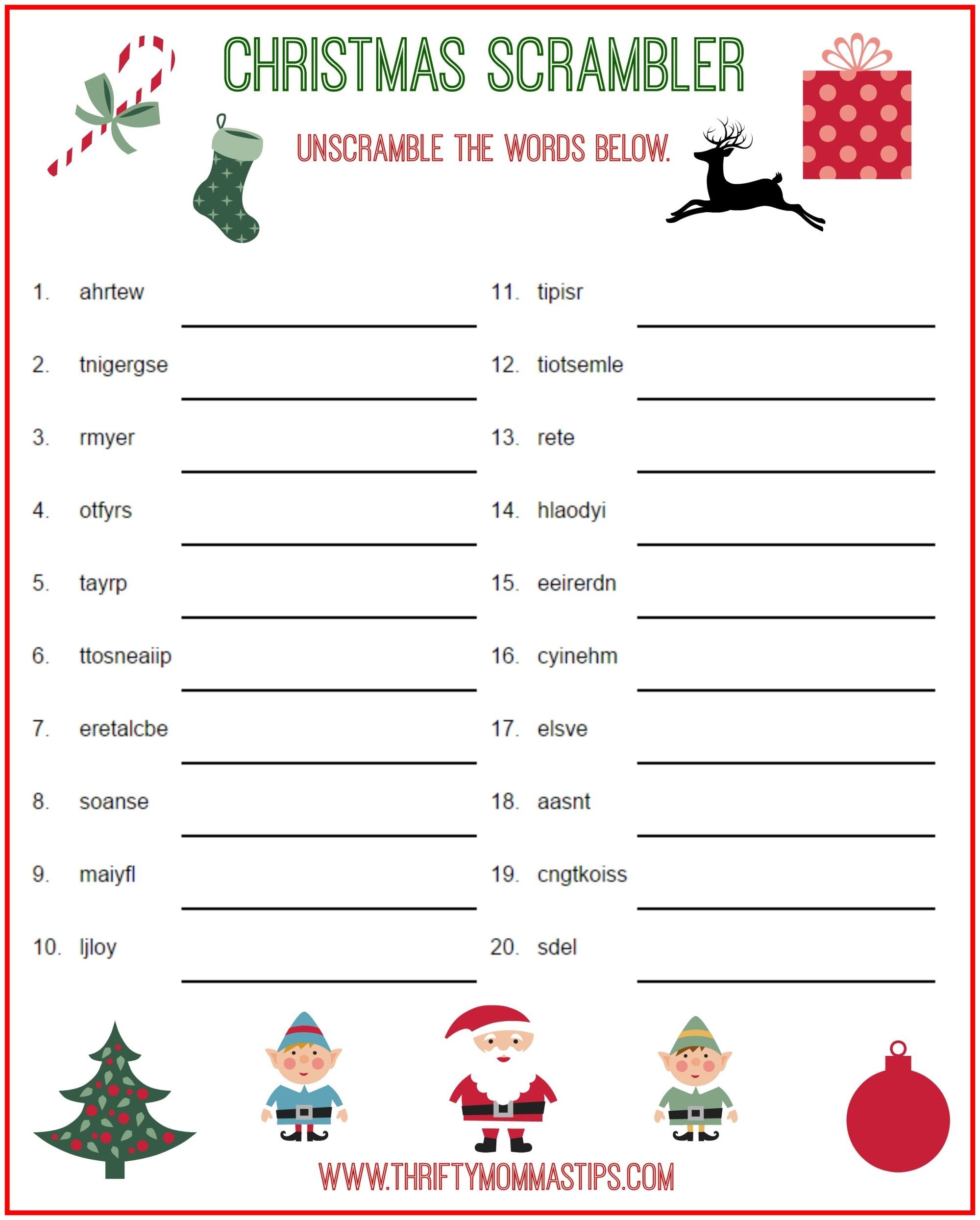 free printable holiday sheets