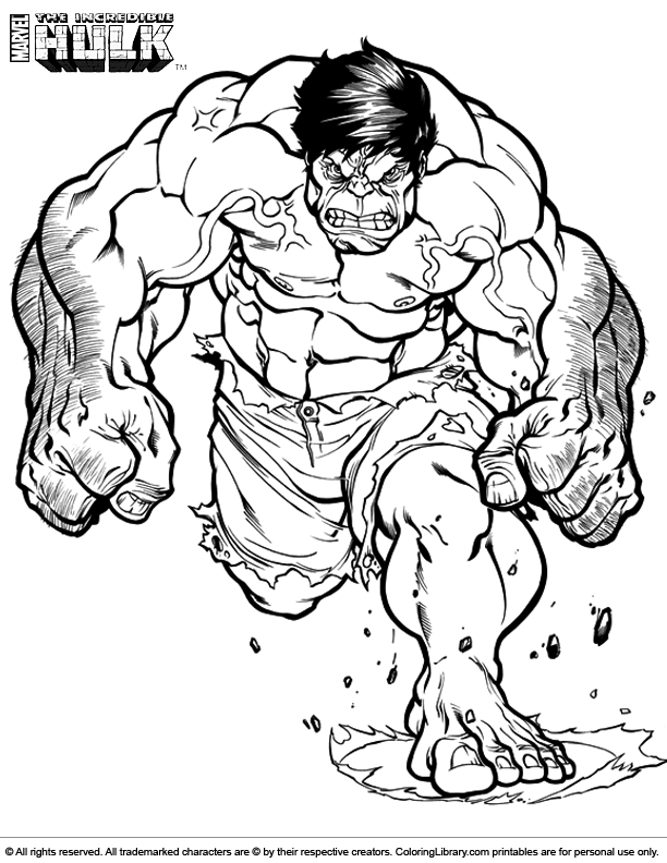 Free Hulk Coloring Page Coloring Library