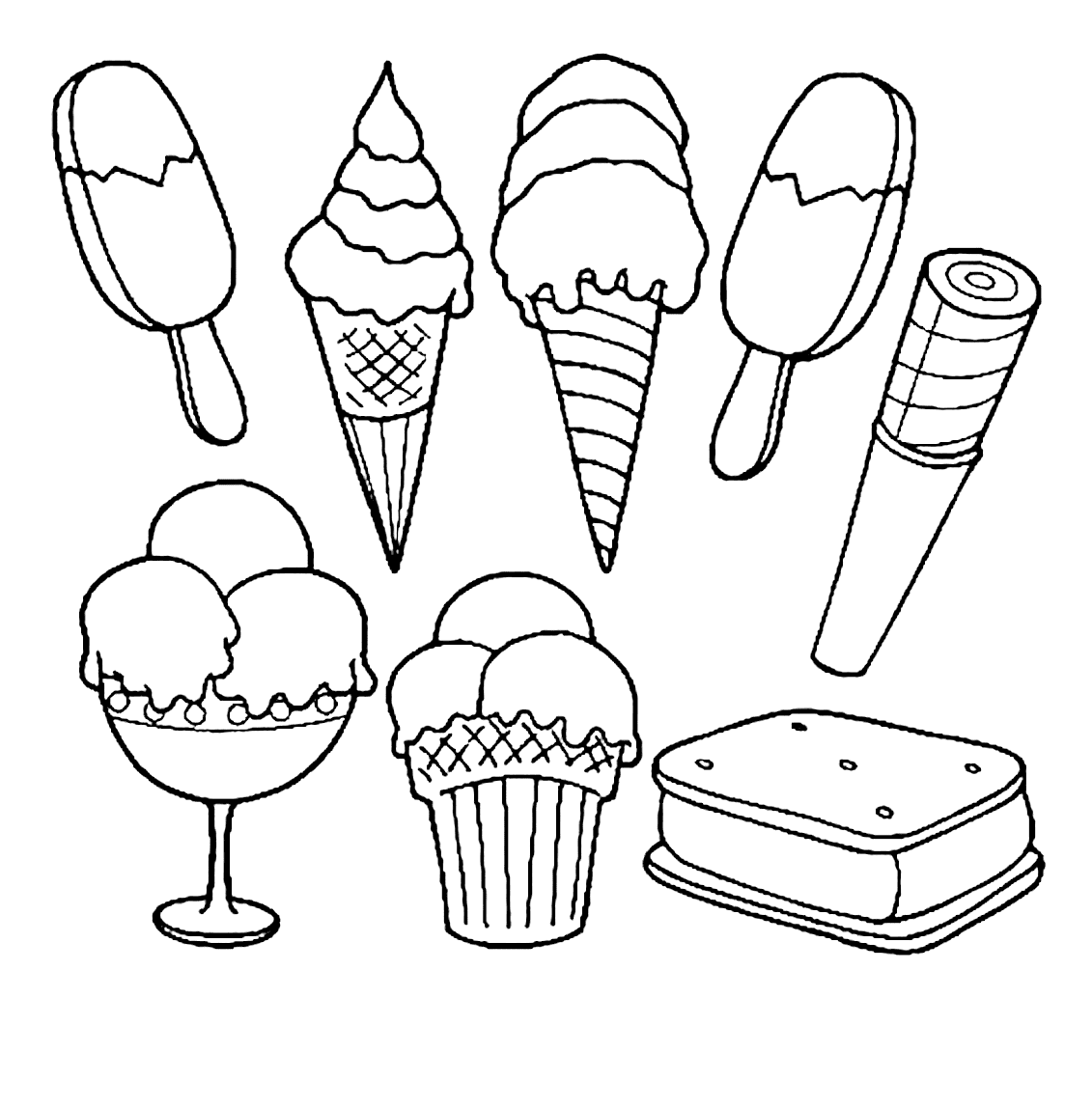 free coloring pages ice cream