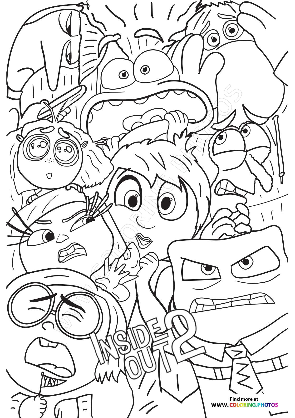 Inside Out 2 free coloring pages Inside Out 2 free coloring pages