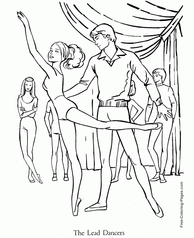 Free Lead Dancers Ballet Coloring Page Free Lead Dancers Ballet Coloring Page