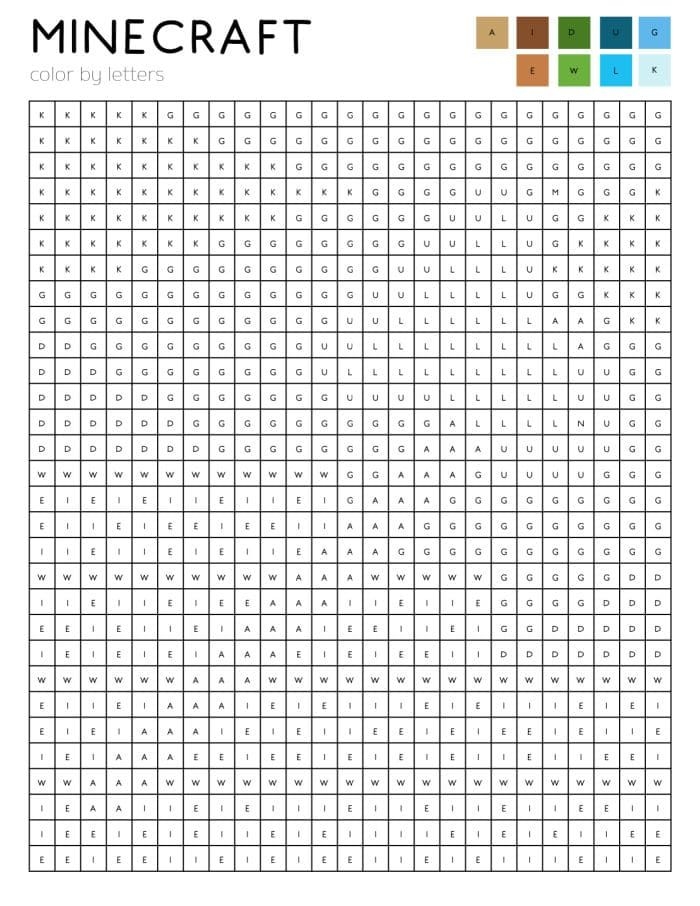 Free Minecraft Color By Number Artofit