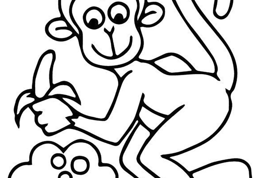 Free Monkey Coloring Pages Printable Printable New Year Banners