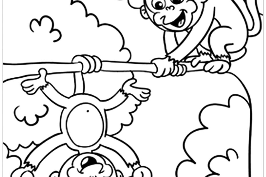 Free Monkey Drawing To Print And Color Monkey Coloring Pages