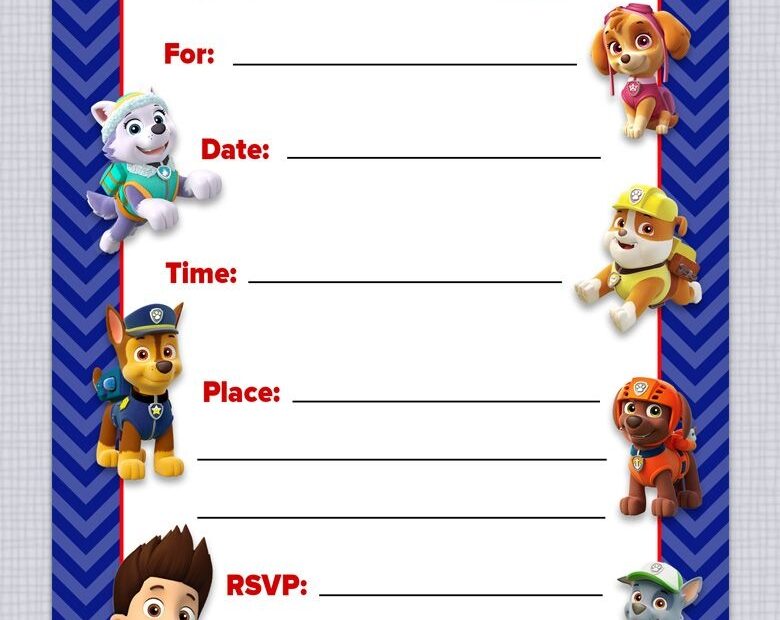 Free Paw Patrol Invitation Printable Free Paw Patrol Templates Paw