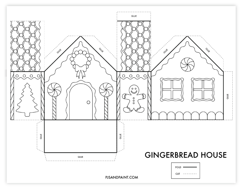 Free Printable 3D Gingerbread House Coloring Page Free Printable 3D Gingerbread House Coloring Page