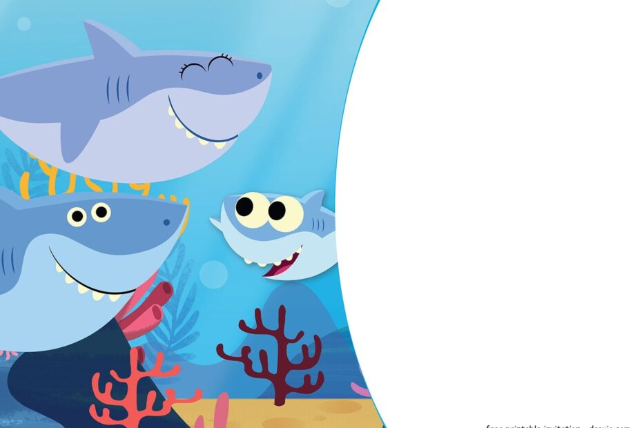 FREE Printable Baby Shark Pinkfong Birthday Invitation Template FREE