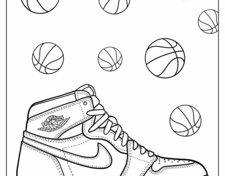Free Printable Basketball Shoes Coloring Pages Free Coloring Sheet