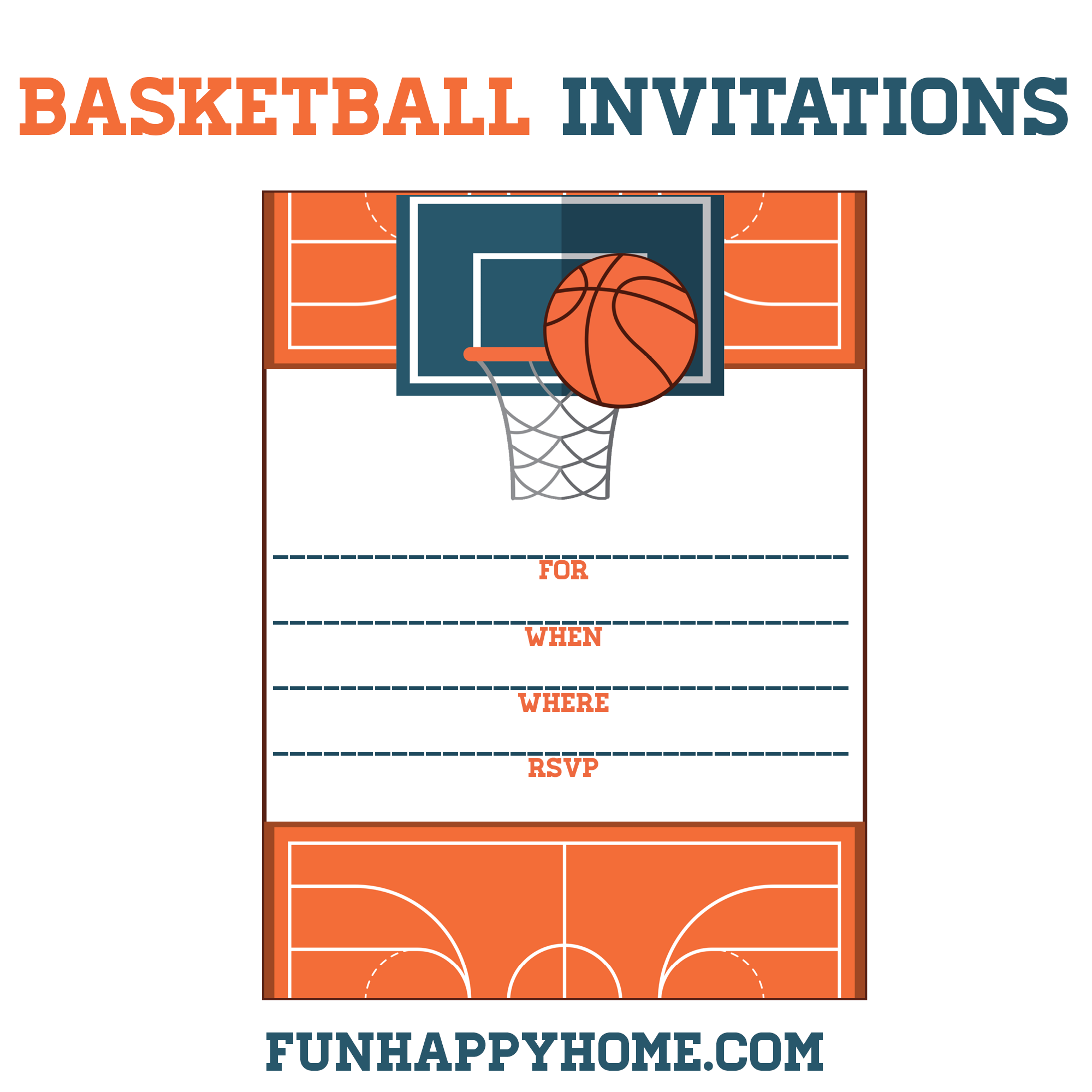 FREE Printable Basketball Themed Party Invitations Fun Happy Home FREE Printable Basketball Themed Party Invitations Fun Happy Home