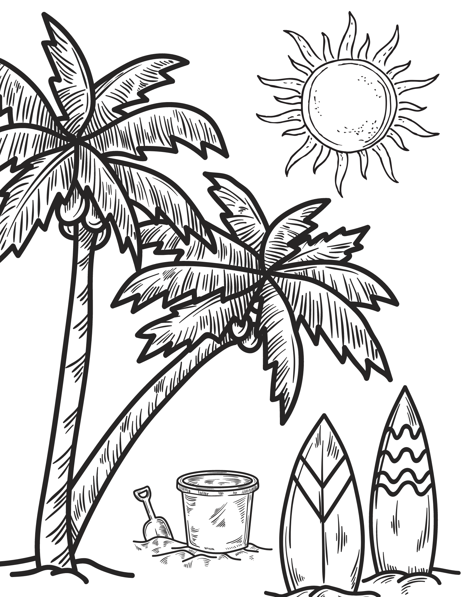 Free Printable Beach Coloring Pages Free Printable Beach Coloring Pages