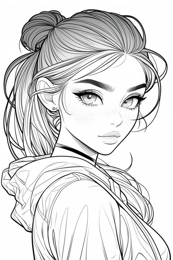 Free Printable Beautiful Girl Coloring Book Coloring Pages 