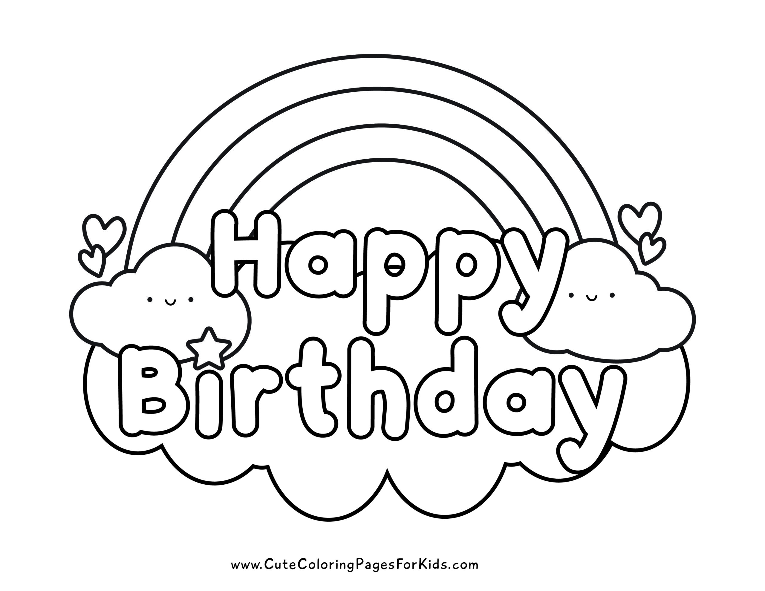 Free Printable Birthday Coloring Pages Cute Coloring Pages For Kids Free Printable Birthday Coloring Pages Cute Coloring Pages For Kids