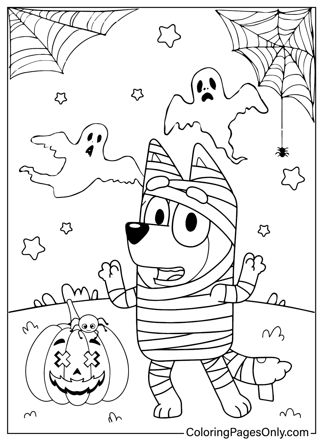 Free Printable Bluey Halloween Coloring Pages Printable Templates Free
